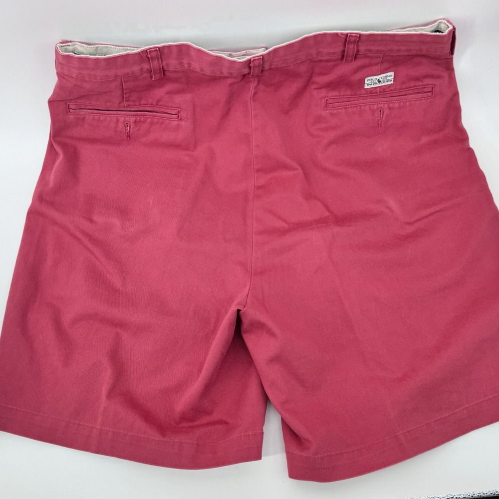 Polo Ralph Lauren Chino Shorts Mens 36  Coral  Pleated Cotton Classic - Picture 6 of 10